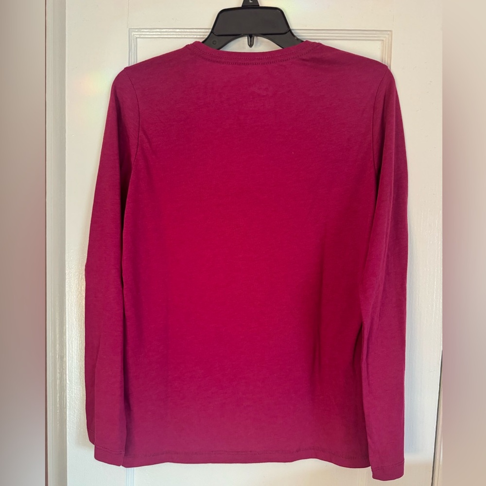 NWT Nike Women’s Slim Fit Long Sleeve Tee Combo Colors Berry hue Active run walk - Picture 4 of 7